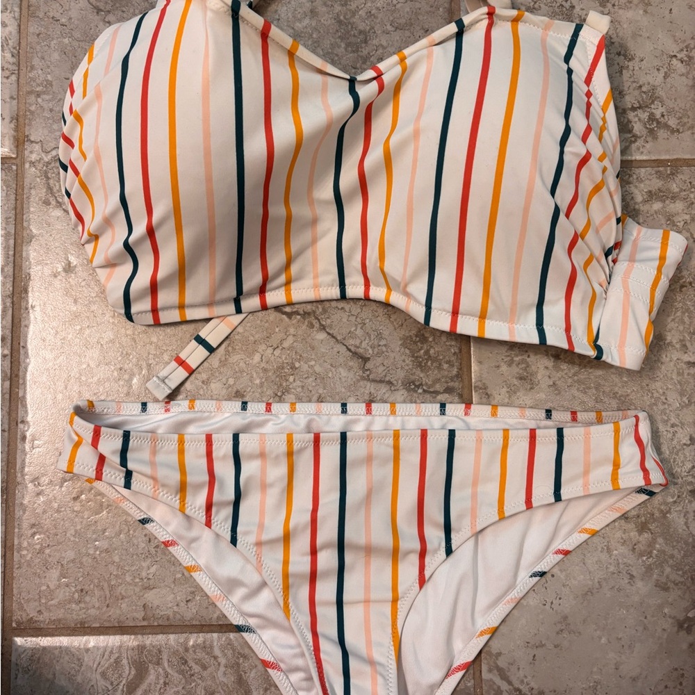 Shade & Shore Multicolor Striped Bikini